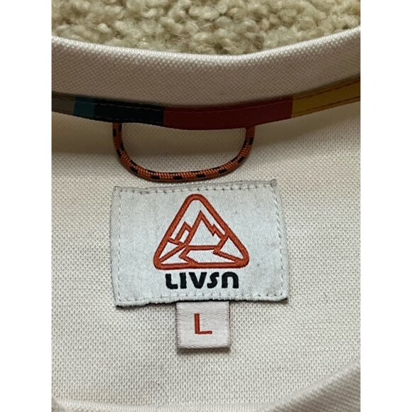 Livsn Men's Beige Keystone Long Sleeve Performance Shirt Size Large L EUC - Picture 3 of 6